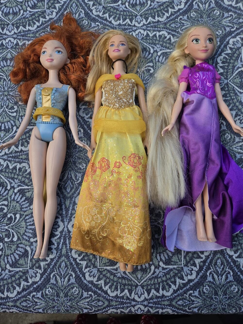 Disney Princess Dolls/Barbie Rapunzel, Merida, Belle